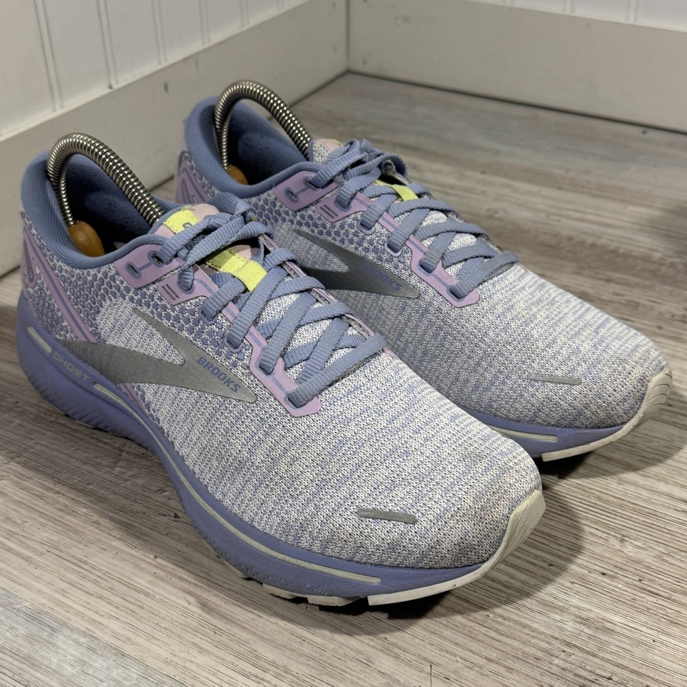 Brooks Ghost 14 Women's Size 10 Running Shoes Lilac Purple Lime Sneaker